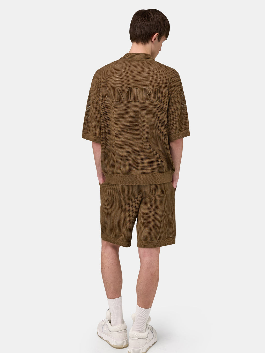 AMIRI CROCHET MESH SHORT - Espresso
