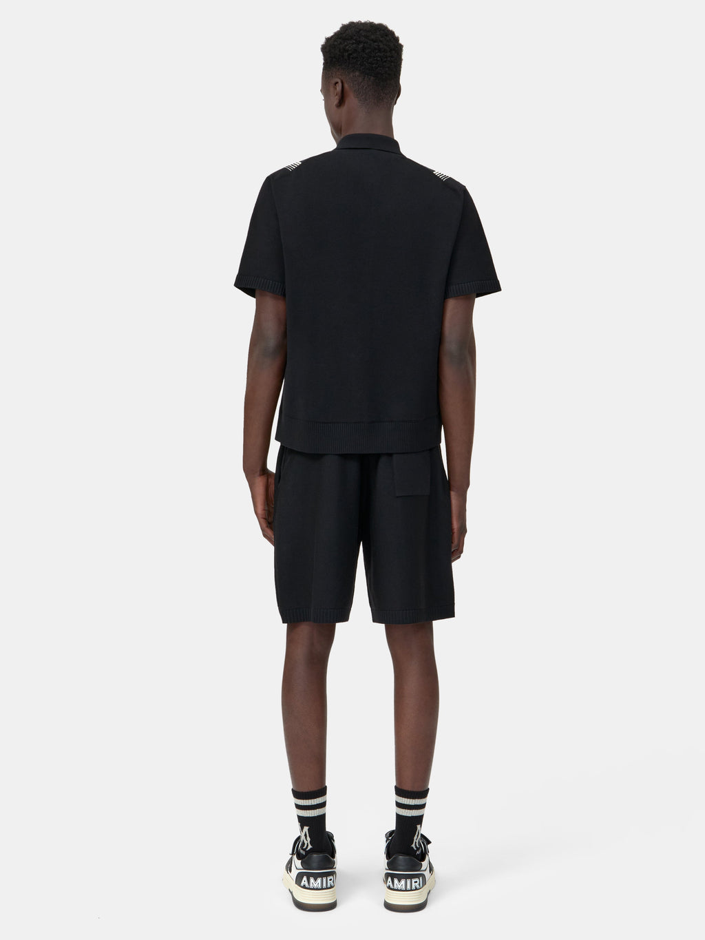 STUD STRIPE SHORT - Black