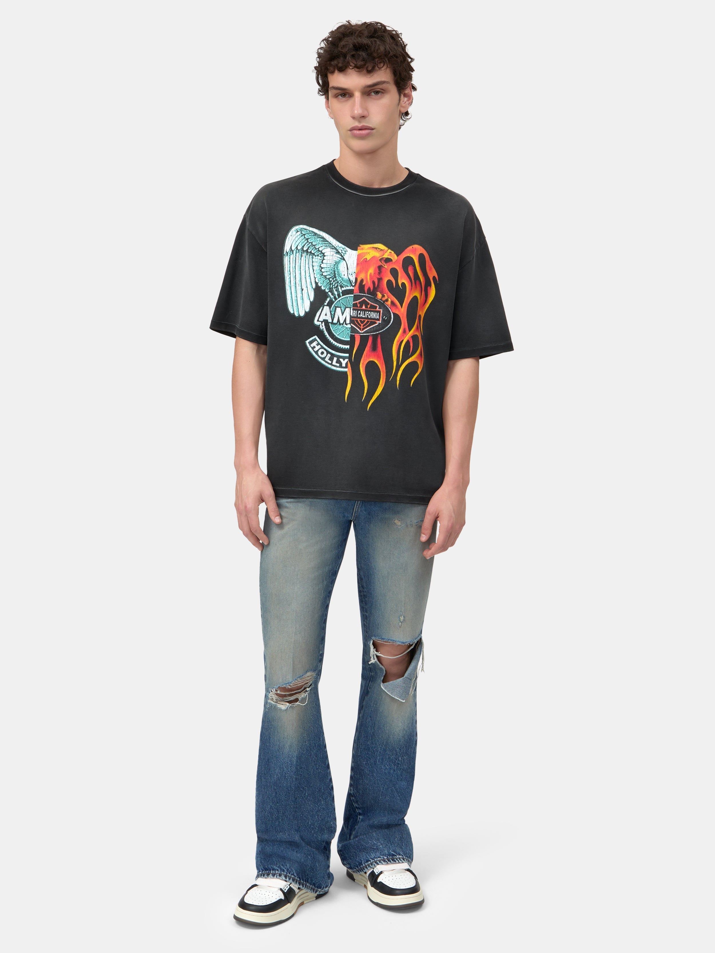 SPLICED OVERSIZED TEE - Black