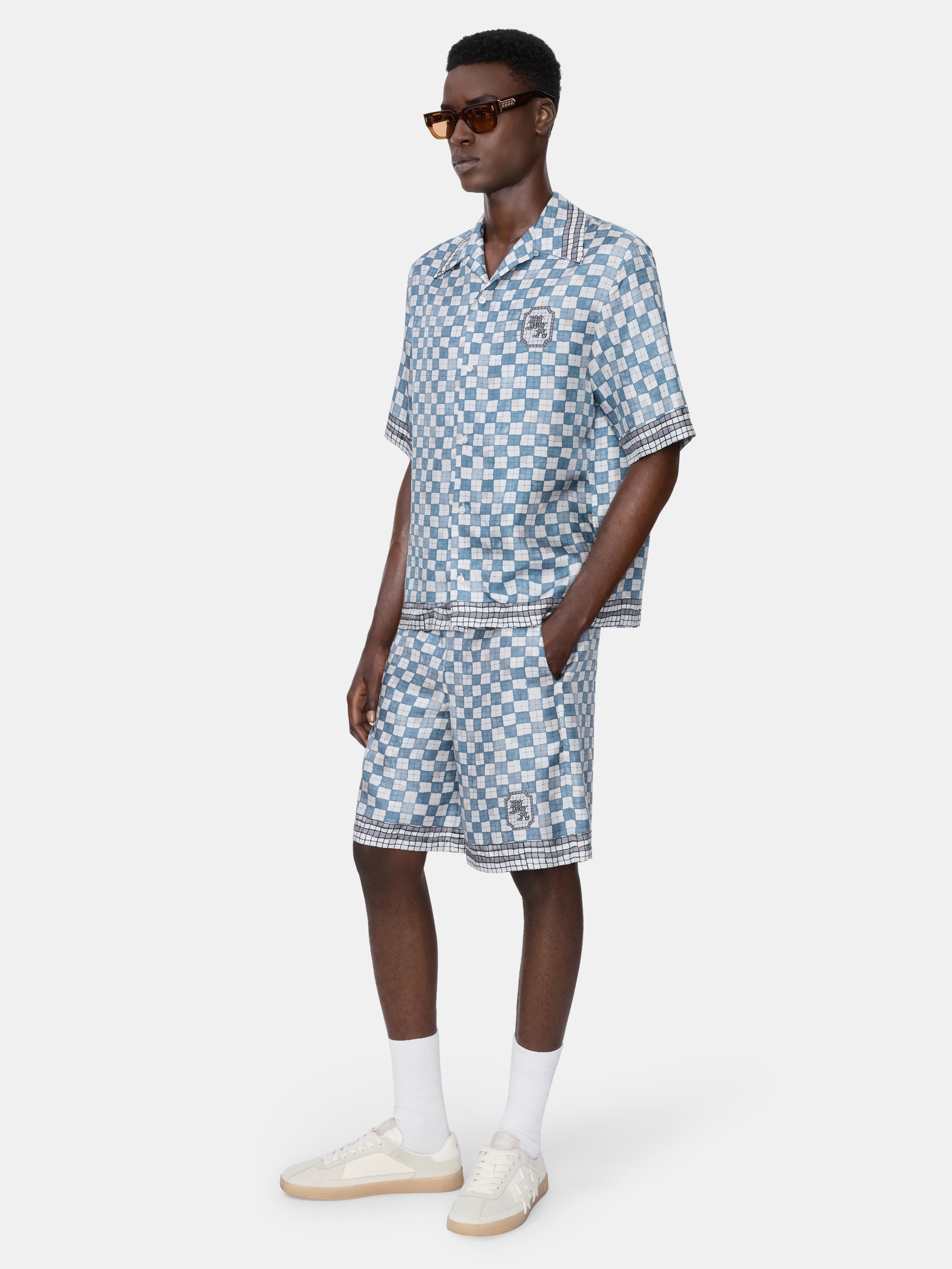 MA CHECKERED SHORT - Steel