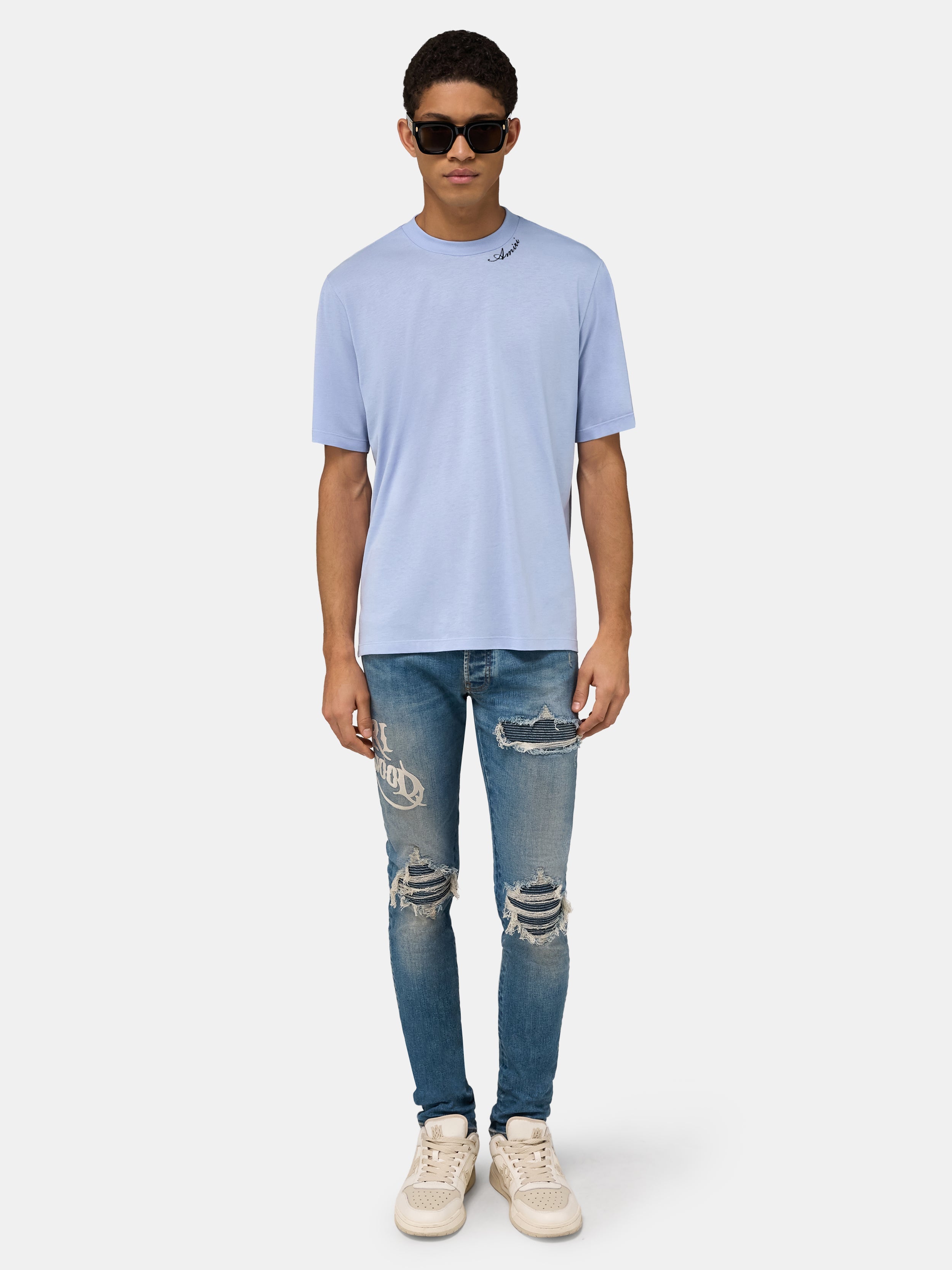 AMIRI SCRIPT TEE - Skyline Blue