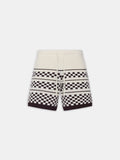 CHECKERED MESH SHORT - Alabaster
