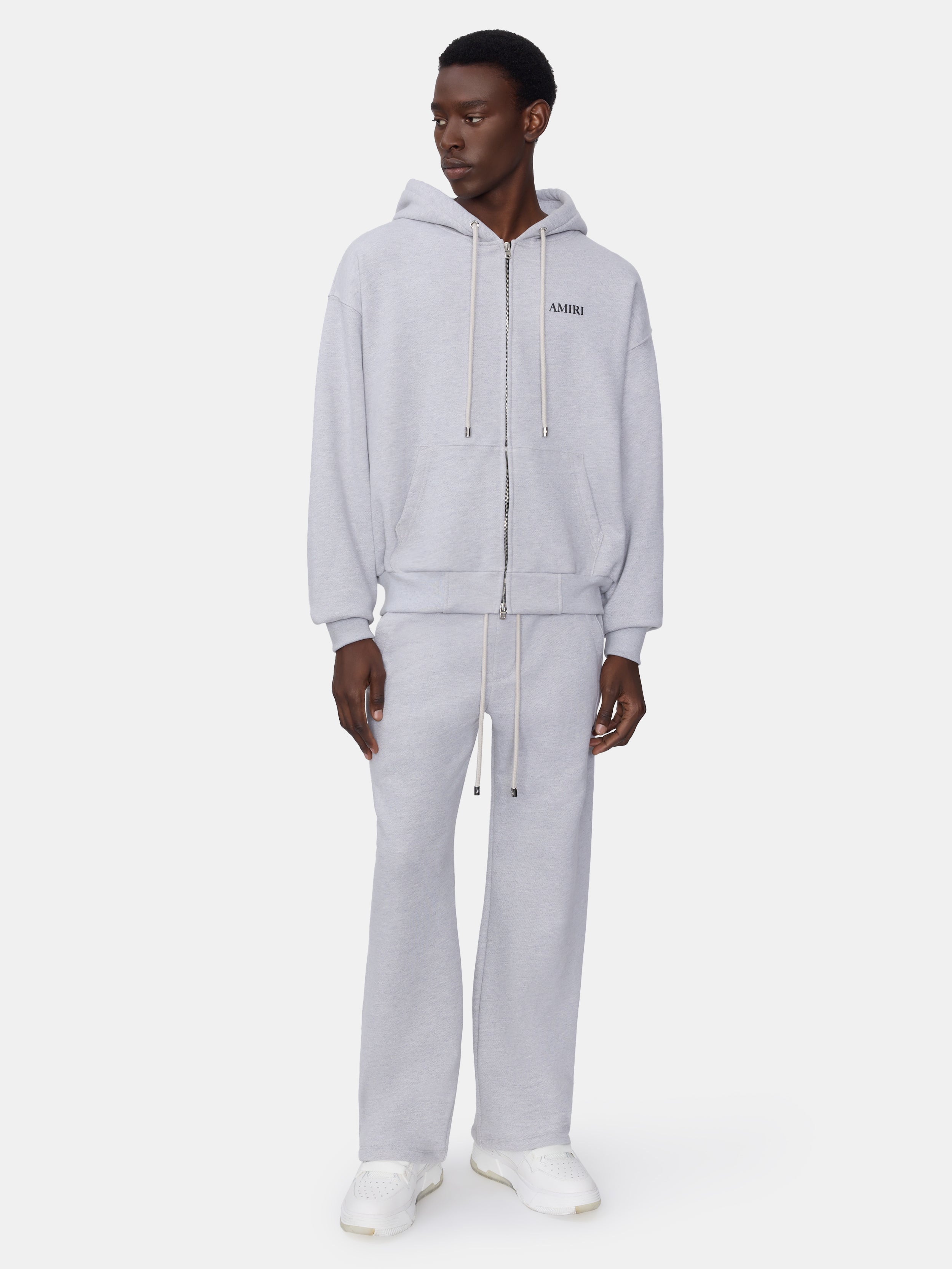 RELAXED ZIP UP HOODIE - HEATHER GREY