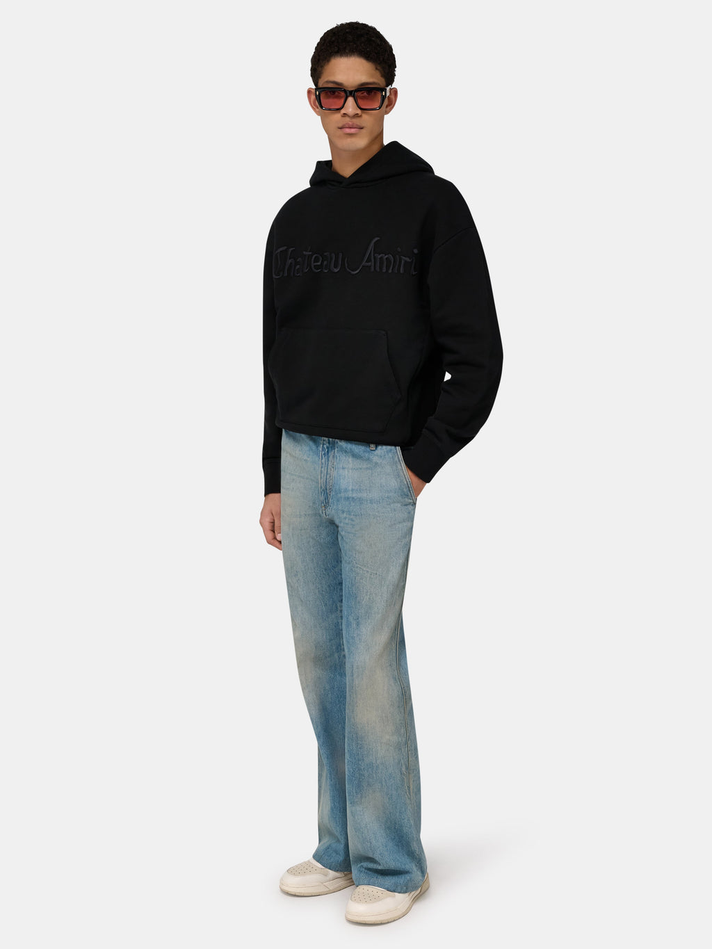 CHATEAU AMIRI TONAL OVERSIZED HOODIE - Black