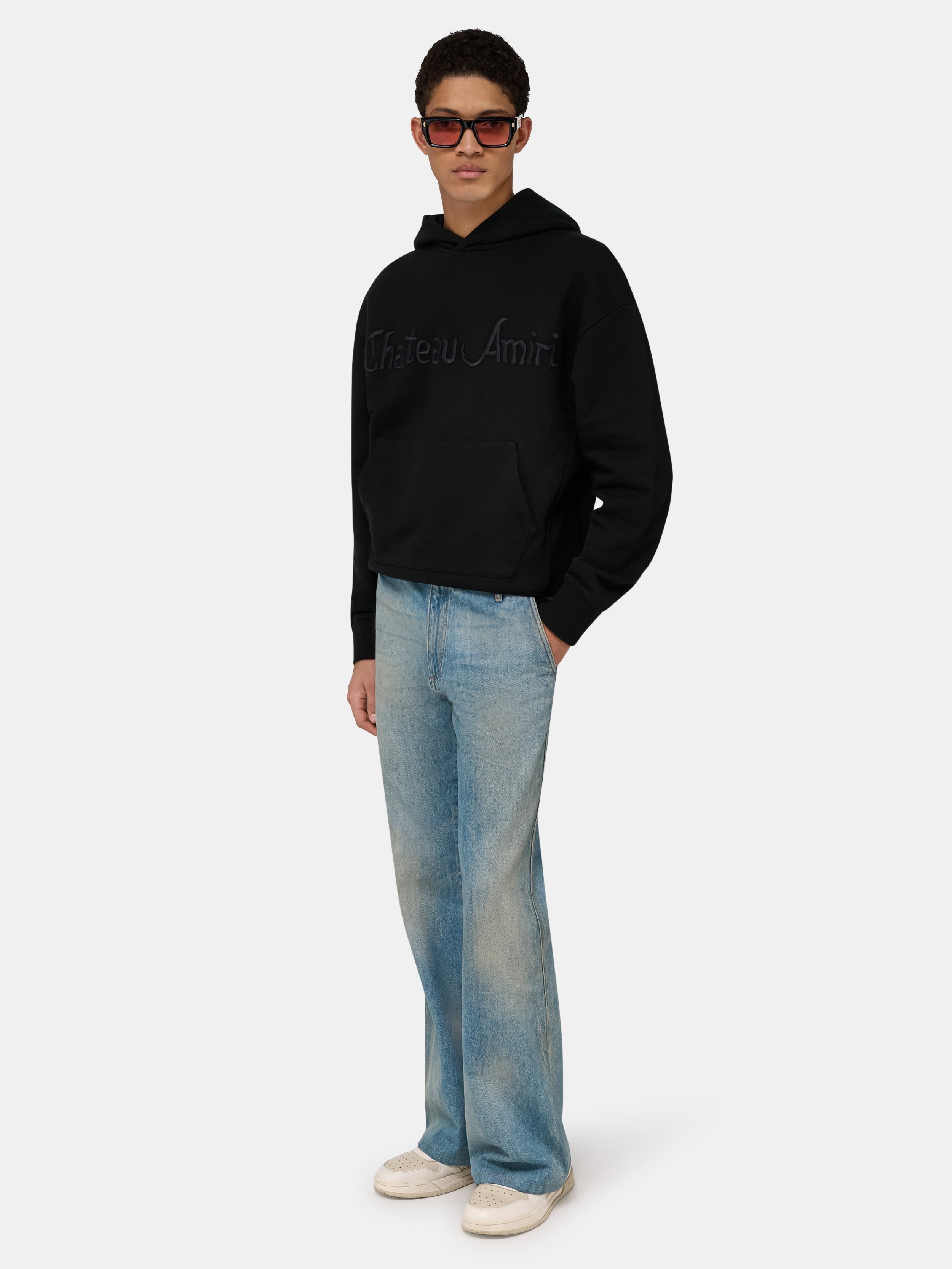 CHATEAU AMIRI TONAL OVERSIZED HOODIE - Black