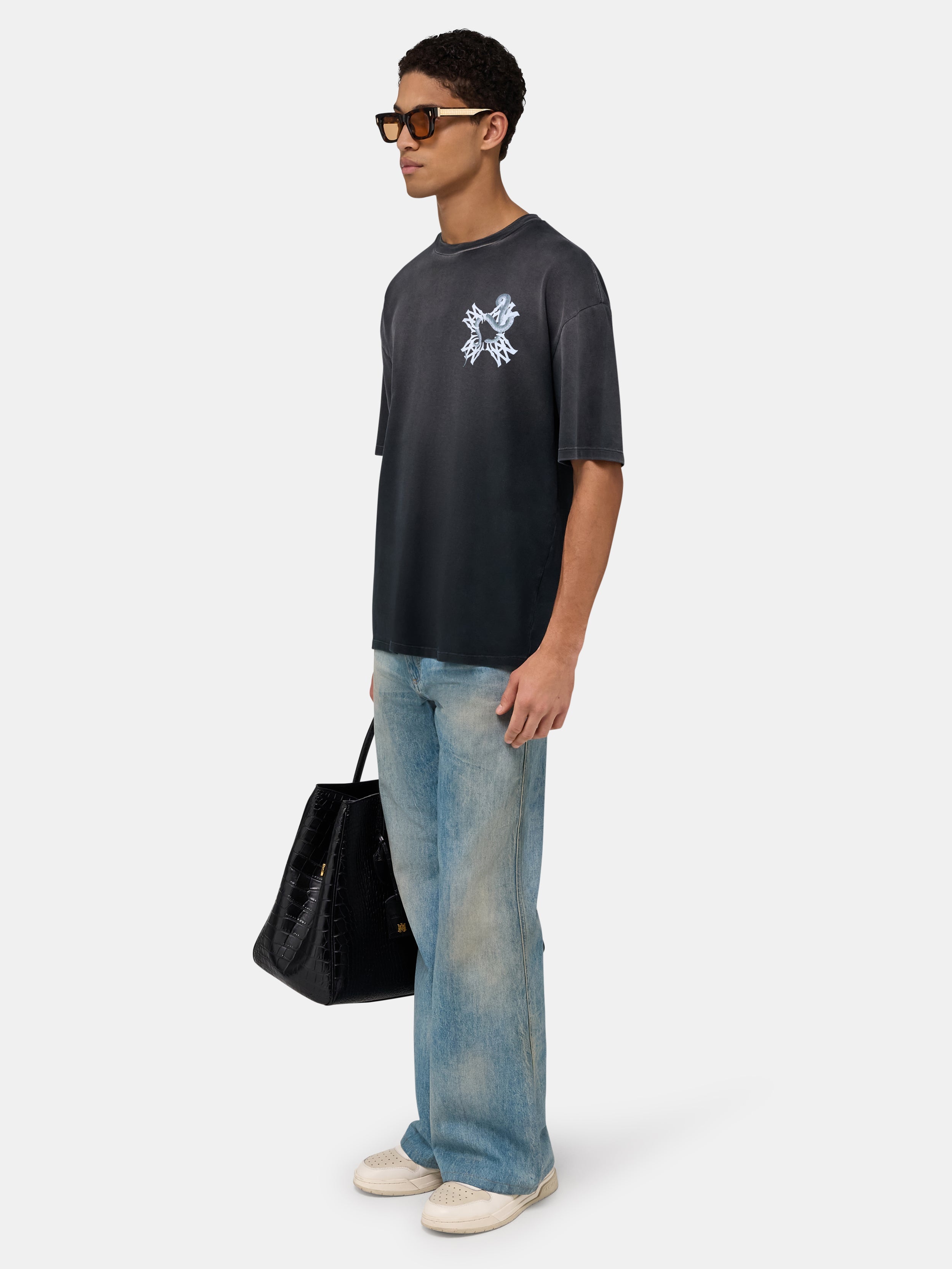 MA QUAD SNAKE OVERSIZED TEE - Black